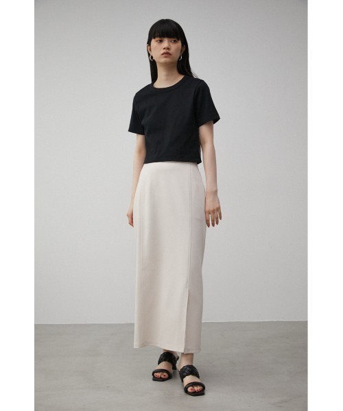 AZUL by moussy（アズールバイマウジー）の「A/B BASIC RIB CROPPED Tシャツ/アズールベーシックリブクロップドTシャツ（Tシャツ/カットソー・レディース・パープル/アイボリー/ブラック・SMALL/MEDIUM）」の16枚目の写真