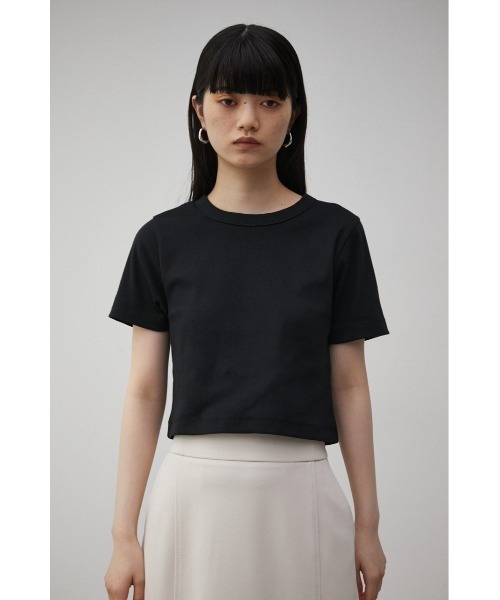 AZUL by moussy（アズールバイマウジー）の「A/B BASIC RIB CROPPED Tシャツ/アズールベーシックリブクロップドTシャツ（Tシャツ/カットソー・レディース・パープル/アイボリー/ブラック・SMALL/MEDIUM）」の17枚目の写真