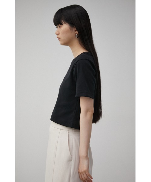 AZUL by moussy（アズールバイマウジー）の「A/B BASIC RIB CROPPED Tシャツ/アズールベーシックリブクロップドTシャツ（Tシャツ/カットソー・レディース・パープル/アイボリー/ブラック・SMALL/MEDIUM）」の18枚目の写真