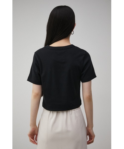 AZUL by moussy（アズールバイマウジー）の「A/B BASIC RIB CROPPED Tシャツ/アズールベーシックリブクロップドTシャツ（Tシャツ/カットソー・レディース・パープル/アイボリー/ブラック・SMALL/MEDIUM）」の19枚目の写真