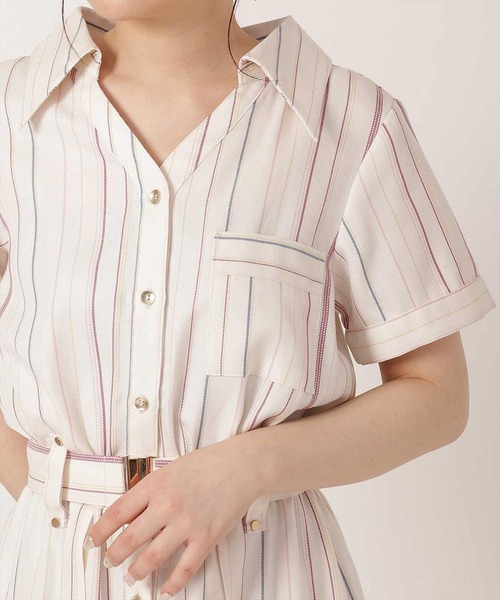 REDYAZEL(レディアゼル)の「ストライプワンピース(ワンピース・レディース・オフホワイト/ネイビー/グリーン/ブルー系その他/キャメル/ボルドー・SMALL/MEDIUM)」の12枚目の写真