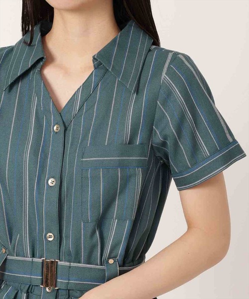 REDYAZEL(レディアゼル)の「ストライプワンピース(ワンピース・レディース・オフホワイト/ネイビー/グリーン/ブルー系その他/キャメル/ボルドー・SMALL/MEDIUM)」の18枚目の写真