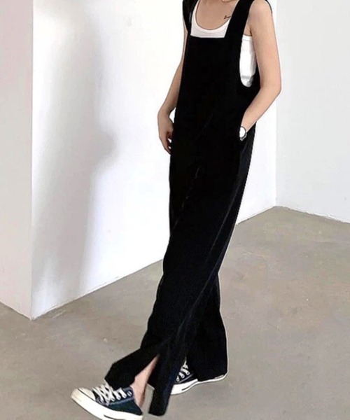 SHEENA（シーナ）の「裾スリットリラックスサロペット（サロペット/オーバーオール・レディース・ブラック・M/S）」の13枚目の写真