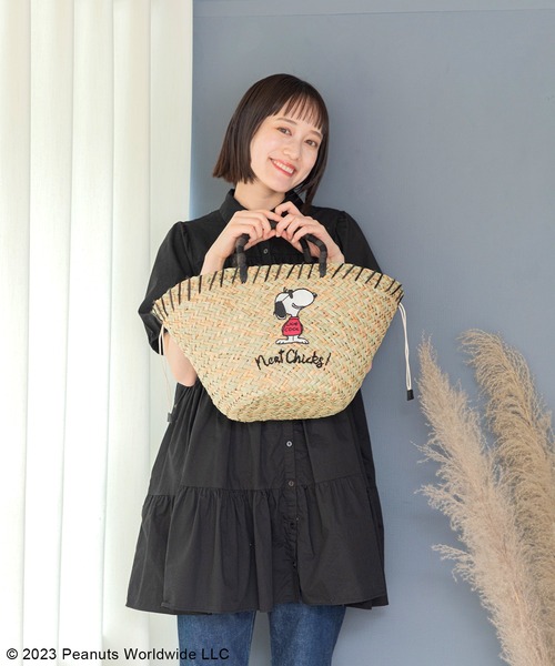 ACCOMMODE(アコモデ)の「SNOOPY バスケットバッグ(かごバッグ・レディース・ブラック・FREE)」の7枚目の写真