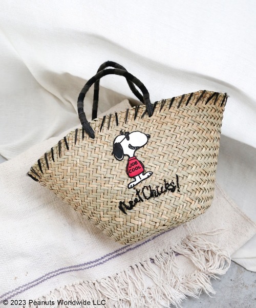 ACCOMMODE(アコモデ)の「SNOOPY バスケットバッグ(かごバッグ・レディース・ブラック・FREE)」の9枚目の写真