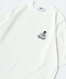 MRU/エムアールユー 髭おじさん ワンポイント刺繍 半袖Tシャツ レディース メンズ
