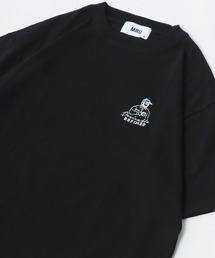 MRU/エムアールユー 髭おじさん ワンポイント刺繍 半袖Tシャツ レディース メンズ