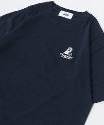 MRU/エムアールユー 髭おじさん ワンポイント刺繍 半袖Tシャツ レディース メンズ