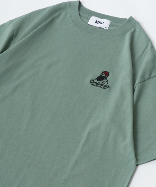 MRU(エムアールユー)の「MRU/エムアールユー 髭おじさん ワンポイント刺繍 半袖Tシャツ レディース メンズ(Tシャツ/カットソー・メンズ・モスグリーン/ホワイト/ネイビー/ブラック系その他/ブルー系その他/ホワイト系その他/グリーン系その他/ブラック/ブラック系その他2/ブルー系その他2/グリーン系その他2/ホワイト系その他2/ブラック系その他3/ホワイト系その他3・M/L/LL)」の9枚目の写真