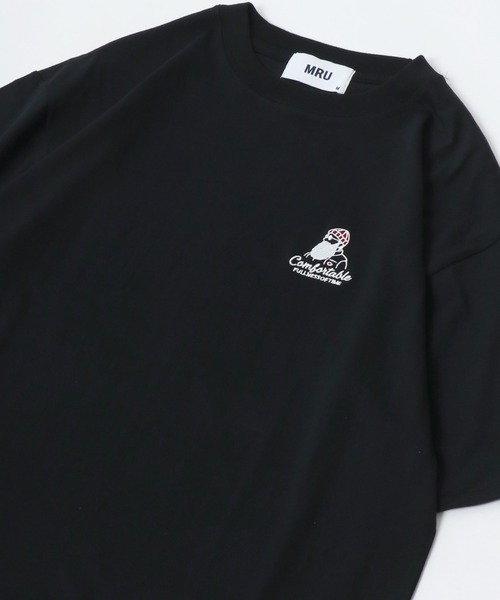 MRU(エムアールユー)の「MRU/エムアールユー 髭おじさん ワンポイント刺繍 半袖Tシャツ レディース メンズ(Tシャツ/カットソー・メンズ・モスグリーン/ホワイト/ネイビー/ブラック系その他/ブルー系その他/ホワイト系その他/グリーン系その他/ブラック/ブラック系その他2/ブルー系その他2/グリーン系その他2/ホワイト系その他2/ブラック系その他3/ホワイト系その他3・M/L/LL)」の5枚目の写真