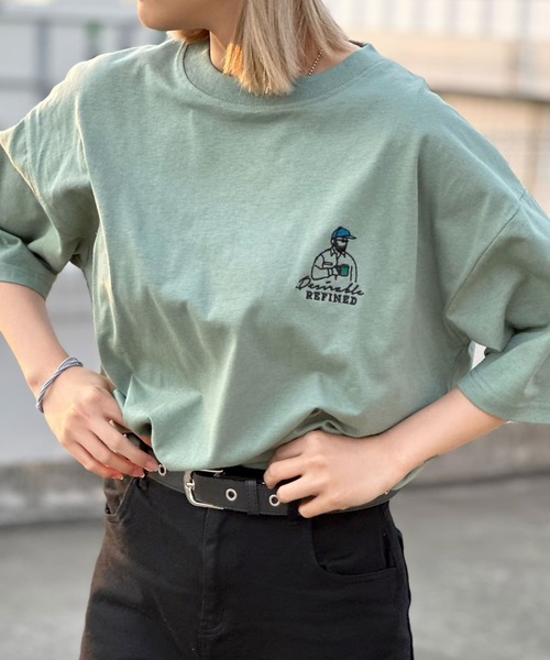 MRU(エムアールユー)の「MRU/エムアールユー 髭おじさん ワンポイント刺繍 半袖Tシャツ レディース メンズ(Tシャツ/カットソー・メンズ・モスグリーン/ホワイト/ネイビー/ブラック系その他/ブルー系その他/ホワイト系その他/グリーン系その他/ブラック/ブラック系その他2/ブルー系その他2/グリーン系その他2/ホワイト系その他2/ブラック系その他3/ホワイト系その他3・M/L/LL)」の20枚目の写真