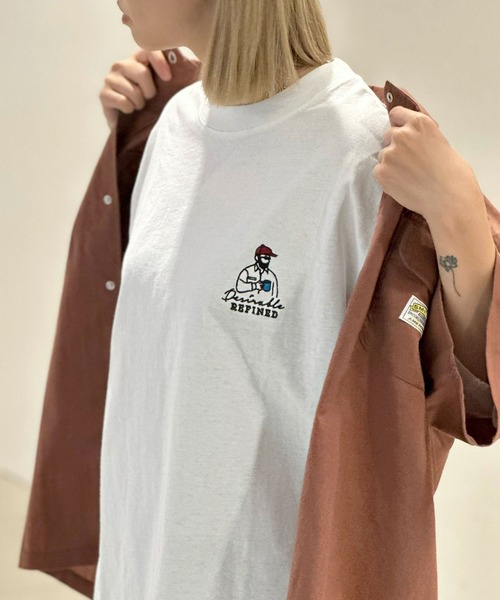 MRU(エムアールユー)の「MRU/エムアールユー 髭おじさん ワンポイント刺繍 半袖Tシャツ レディース メンズ(Tシャツ/カットソー・メンズ・モスグリーン/ホワイト/ネイビー/ブラック系その他/ブルー系その他/ホワイト系その他/グリーン系その他/ブラック/ブラック系その他2/ブルー系その他2/グリーン系その他2/ホワイト系その他2/ブラック系その他3/ホワイト系その他3・M/L/LL)」の19枚目の写真