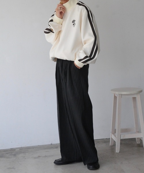 NILWAY（ニルウェイ）の「2タック ストライプ ワイド ストレート スラックス（スラックス・メンズ・ブラック/ネイビー/ブラウン/ライトグレー・SMALL/MEDIUM/LARGE）」の20枚目の写真