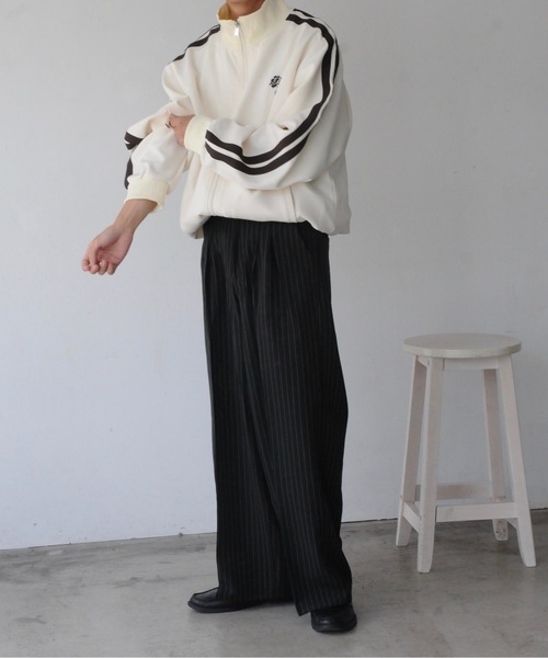 NILWAY（ニルウェイ）の「2タック ストライプ ワイド ストレート スラックス（スラックス・メンズ・ブラック/ネイビー/ブラウン/ライトグレー・SMALL/MEDIUM/LARGE）」の21枚目の写真