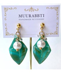 【MUURABBTI】リーフと朝露ピアス(MA)