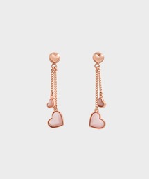 CHARLES & KEITH | ダブルハートストーン ドロップピアス(ピアス(両耳用))