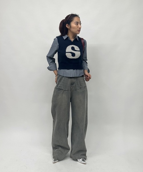 《UNISEX / サイズ展開あり》スラッシュポケットブラストワイドデニム（デニムパンツ）｜WHO'S WHO gallery（フーズフーギャラリー）