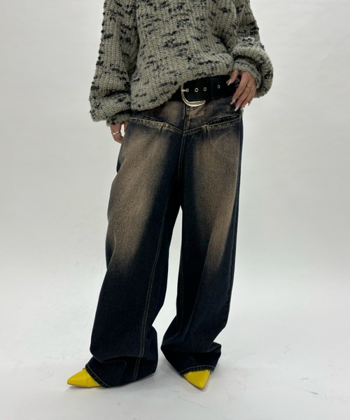 《UNISEX / サイズ展開あり》スラッシュポケットブラストワイドデニム（デニムパンツ）｜WHO'S WHO gallery（フーズフーギャラリー）