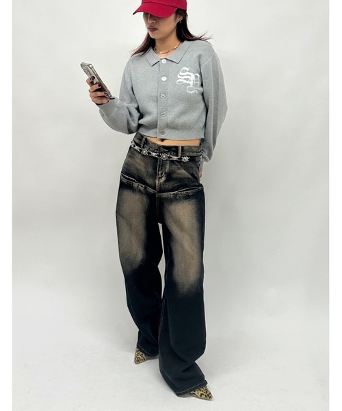 《UNISEX / サイズ展開あり》スラッシュポケットブラストワイドデニム（デニムパンツ）｜WHO'S WHO gallery（フーズフーギャラリー）