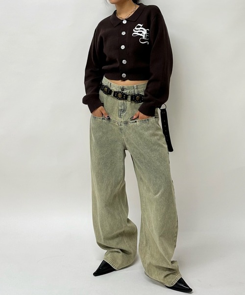 《UNISEX / サイズ展開あり》スラッシュポケットブラストワイドデニム（デニムパンツ）｜WHO'S WHO gallery（フーズフーギャラリー）