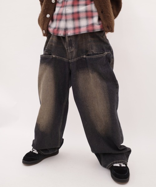 《UNISEX / サイズ展開あり》スラッシュポケットブラストワイドデニム（デニムパンツ）｜WHO'S WHO gallery（フーズフーギャラリー）