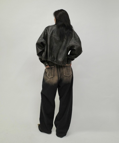 《UNISEX / サイズ展開あり》スラッシュポケットブラストワイドデニム（デニムパンツ）｜WHO'S WHO gallery（フーズフーギャラリー）