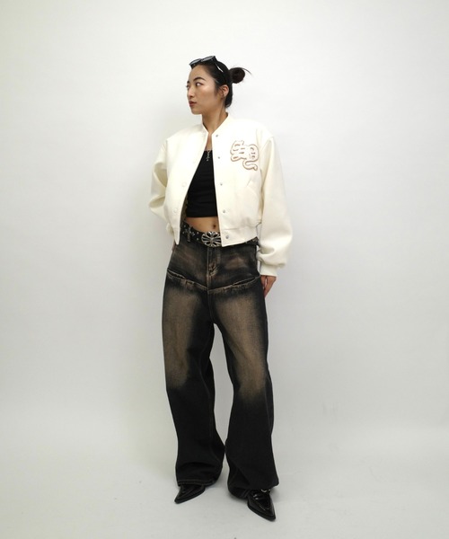 《UNISEX / サイズ展開あり》スラッシュポケットブラストワイドデニム（デニムパンツ）｜WHO'S WHO gallery（フーズフーギャラリー）