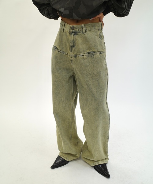 《UNISEX / サイズ展開あり》スラッシュポケットブラストワイドデニム（デニムパンツ）｜WHO'S WHO gallery（フーズフーギャラリー）