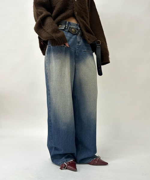《UNISEX / サイズ展開あり》スラッシュポケットブラストワイドデニム（デニムパンツ）｜WHO'S WHO gallery（フーズフーギャラリー）