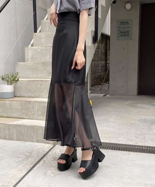 TORTE（トルテ）の「オーガンマーメイドスカート（スカート・レディース・ダークブルー/ブラック/ベージュ・FREE）」の5枚目の写真