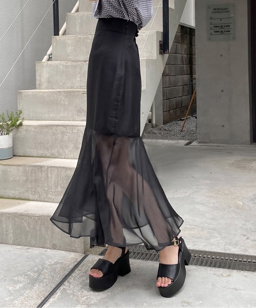 TORTE（トルテ）の「オーガンマーメイドスカート（スカート・レディース・ダークブルー/ブラック/ベージュ・FREE）」の6枚目の写真