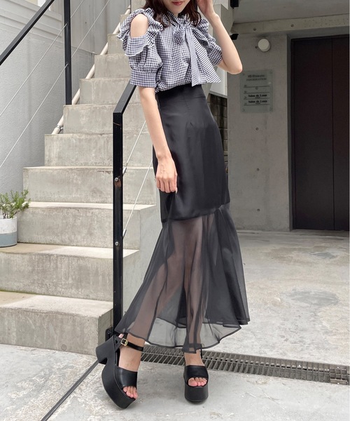 TORTE（トルテ）の「オーガンマーメイドスカート（スカート・レディース・ダークブルー/ブラック/ベージュ・FREE）」の7枚目の写真