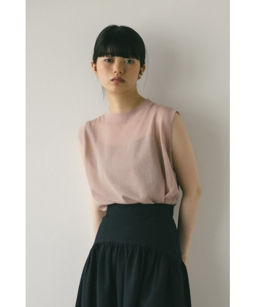 STYLEMIXER(スタイルミキサー)の「ウォッシャブルリネンミックスニットタンク(タンクトップ・レディース・アイボリー/ブラック/チャコールグレー/ピンク・FREE)」の4枚目の写真