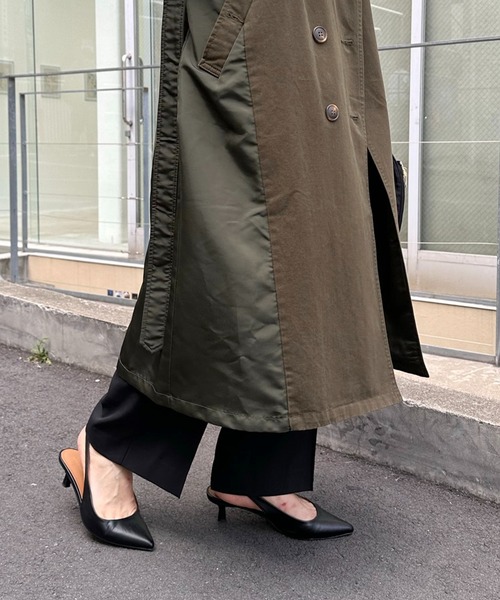 COLLAGE GALLARDAGALANTE（コラージュガリャルダガランテ）の「デニムトレンチコート/Q.anos（トレンチコート・レディース・カーキ/ブルー・FREE）」の16枚目の写真