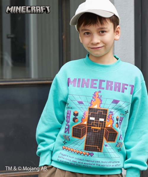PAIRMANON STREET（ペアマノンストリート）の「【PAIRMANON STREET】【Minecraft】【マインクラフト】キャラクター プリント 裏起毛 トレーナー プルオーバー（スウェット・キッズ・ブラック/グレー系その他/ブルー系その他2/グレー/ブラック系その他/イエロー・100/110/120/130/140/150/160）」の5枚目の写真