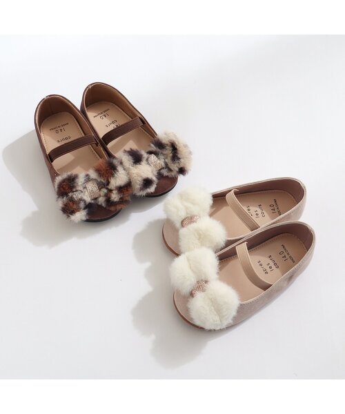 grape ஐもこもこ ファー リボン ホワイトパンプス grape ஐもこもこ ファー リボン ホワイトパンプス