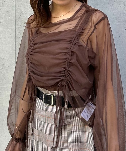 archives(アルシーヴ)の「チュールドロストTOPS(Tシャツ/カットソー・レディース・アイボリー/ブラック/ブラウン・MEDIUM)」の20枚目の写真