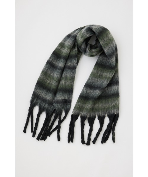 SLY(スライ)の「SHAGGY BORDER STOLE シャギー ボーダー ストール(ストール/ショール・レディース・ブラック系その他2・FREE)」の2枚目の写真