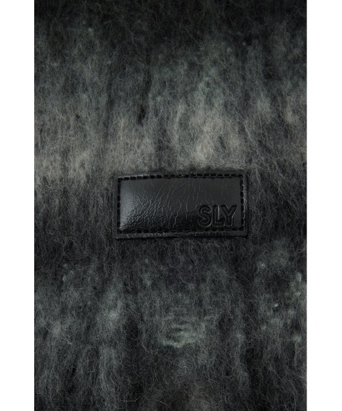 SLY(スライ)の「SHAGGY BORDER STOLE シャギー ボーダー ストール(ストール/ショール・レディース・ブラック系その他2・FREE)」の4枚目の写真