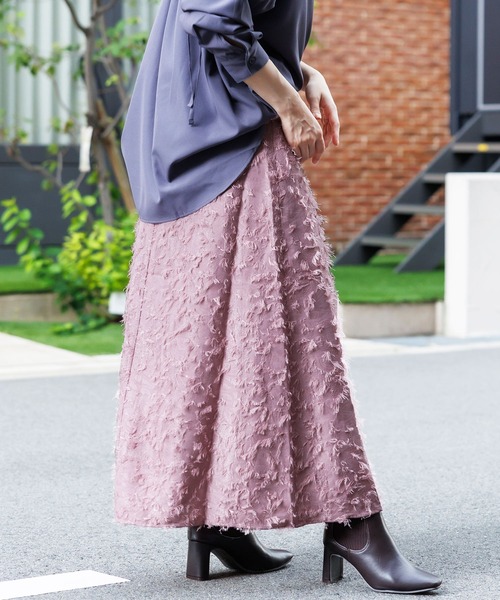 mili an deni（ミリアンデニ）の「フリンジAラインスカート（スカート・レディース・オフホワイト/ピンクベージュ/ブラック・M）」の14枚目の写真