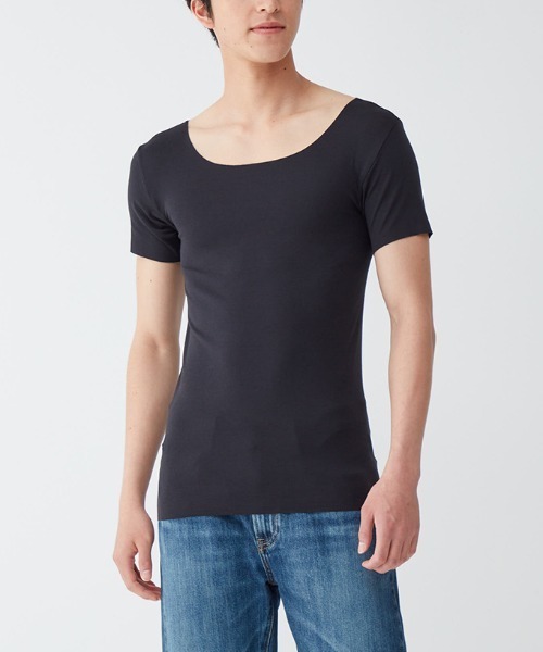 in.T(インティー)の「Tシャツ専用インナー『in.T(インティー)』クルーネックTシャツ 3分袖(インナーウェア/肌着・メンズ・ライトベージュ/ブラック・MEDIUM/LARGE/X-LARGE)」の1枚目の写真