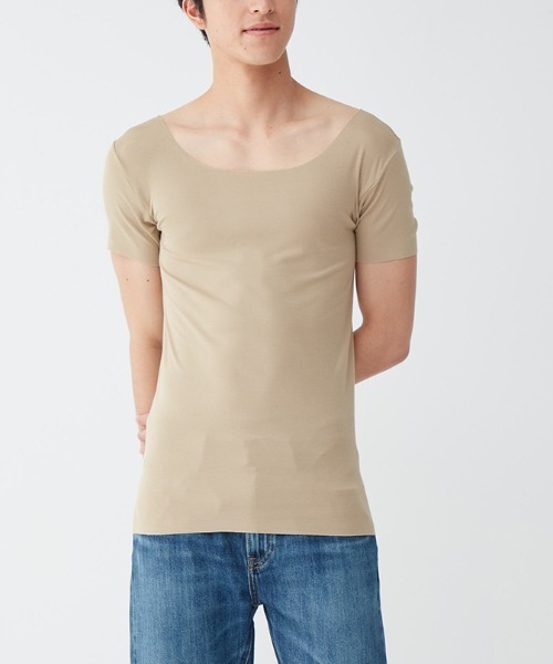 in.T(インティー)の「Tシャツ専用インナー『in.T(インティー)』クルーネックTシャツ 3分袖(インナーウェア/肌着・メンズ・ライトベージュ/ブラック・MEDIUM/LARGE/X-LARGE)」の12枚目の写真