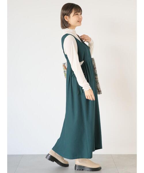 ehka sopo(エヘカソポ)の「サイドスリットジャンスカ(ワンピース・レディース・モカ/ブラック/グリーン・F)」の1枚目の写真