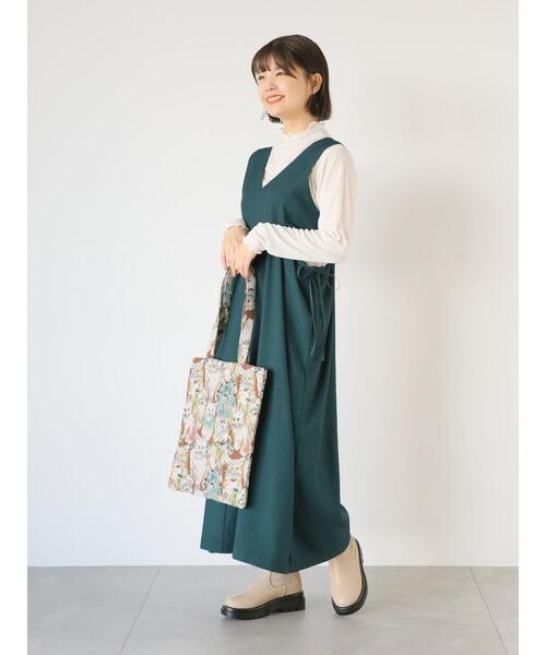 ehka sopo(エヘカソポ)の「サイドスリットジャンスカ(ワンピース・レディース・モカ/ブラック/グリーン・F)」の5枚目の写真