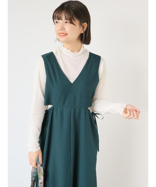 ehka sopo(エヘカソポ)の「サイドスリットジャンスカ(ワンピース・レディース・モカ/ブラック/グリーン・F)」の6枚目の写真