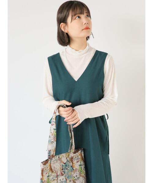 ehka sopo(エヘカソポ)の「サイドスリットジャンスカ(ワンピース・レディース・モカ/ブラック/グリーン・F)」の7枚目の写真