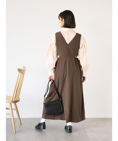 ehka sopo(エヘカソポ)の「サイドスリットジャンスカ(ワンピース・レディース・モカ/ブラック/グリーン・F)」の9枚目の写真