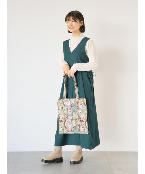 ehka sopo(エヘカソポ)の「サイドスリットジャンスカ(ワンピース・レディース・モカ/ブラック/グリーン・F)」の17枚目の写真