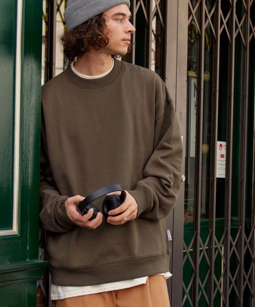 BARK MANHATTAN（バークマンハッタン）の「USAコットン ヘビーウェイト裏起毛 オーバーサイズクルーネックスウェット（スウェット・メンズ・モカ/グレイッシュブルー/カーキ/ブラック/グレー系/アッシュグレー・M/L）」の4枚目の写真