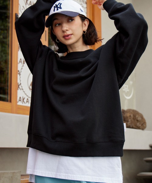 BARK MANHATTAN（バークマンハッタン）の「USAコットン ヘビーウェイト裏起毛 オーバーサイズクルーネックスウェット（スウェット・メンズ・モカ/グレイッシュブルー/カーキ/ブラック/グレー系/アッシュグレー・M/L）」の13枚目の写真